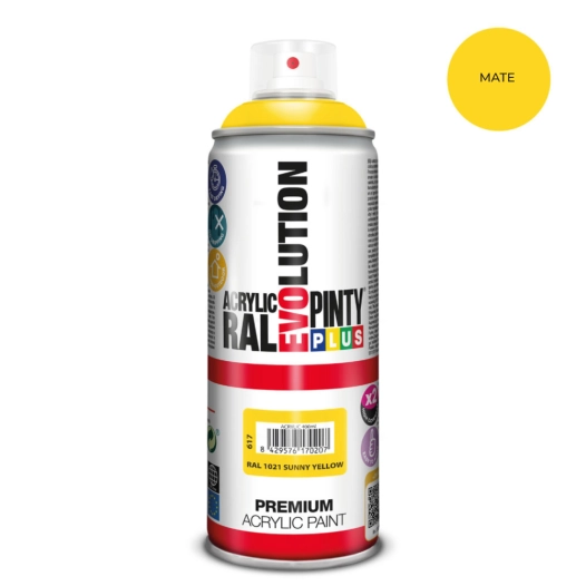 peinture en aérosol pintyplus evolution 520cc ral1021 jaune ensoleille mat