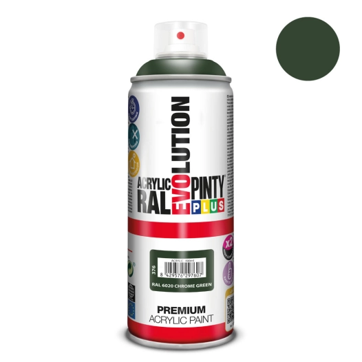 peinture en aérosol pintyplus evolution 520cc ral 6020 vert chrome