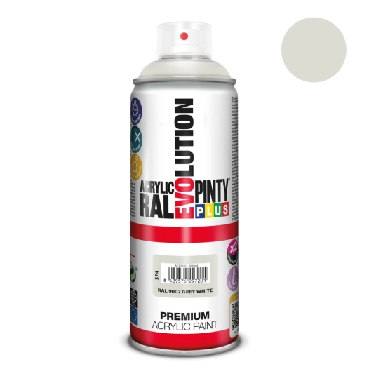 peinture en aérosol pintyplus evolution 520cc ral 9002 gris blanc