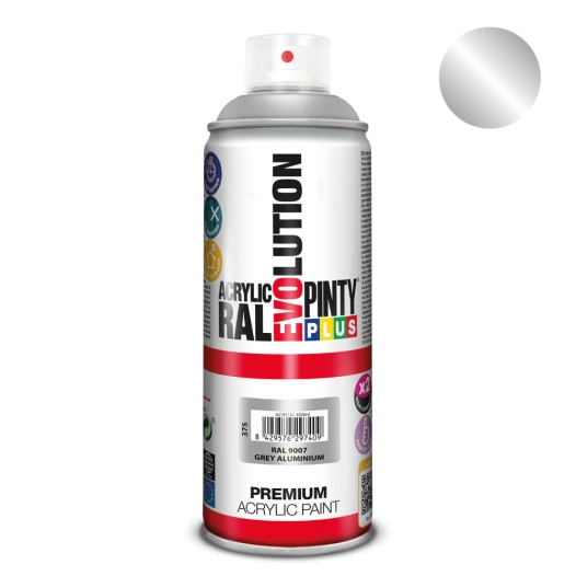 peinture en aérosol pintyplus evolution 520cc aluminium gris ral 9007