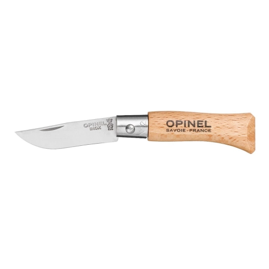 couteau de poche nº2, lame en acier inoxydable de 3,5 cm. opinel