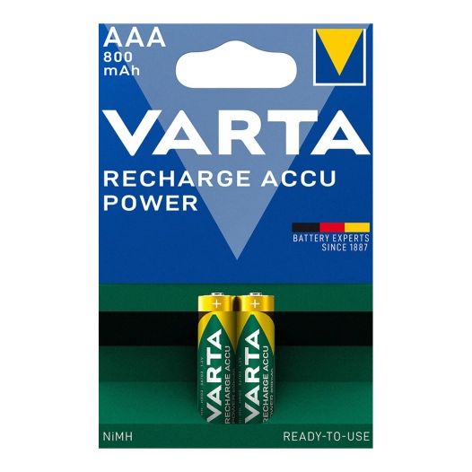 blister 2 piles rechargeables aaa 800mah accu power varta