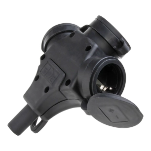 base air triple 2p+t en caoutchouc avec couvercle 16a 250v noir. kopp