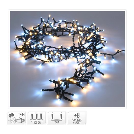 guirlande snake 560 leds 14m lumiere froide et chaude