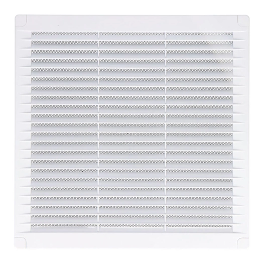 2 grille d'aération carrée avec bouchons et moustiquaire 100x100x7mm abs blanc