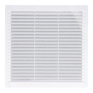 2 grille d'aération carrée avec bouchons et moustiquaire 100x100x7mm abs blanc