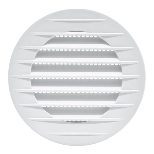 5 grille d'aération ronde encastrée, abs, avec moustiquaire ø70mm blanc