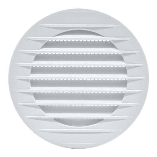 5 grille d'aération ronde encastrée à encastrer avec moustiquaire ø80x24mm abs blanc