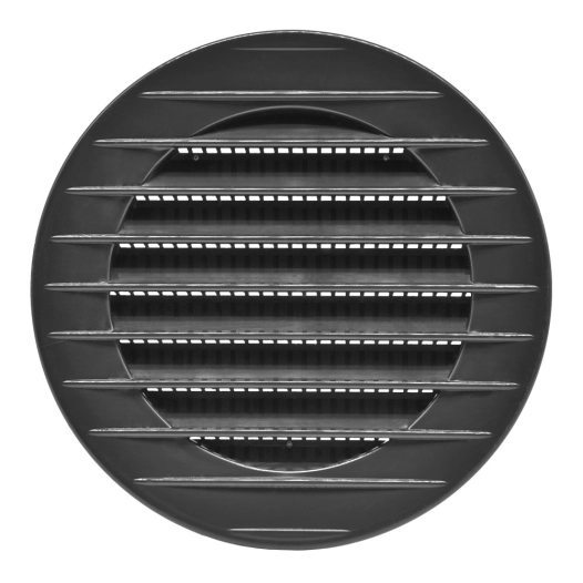 5 grille d'aération ronde encastrée avec moustiquaire ø80mm abs gris anthracite