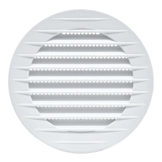 5 grille d'aération ronde encastrée, abs, avec moustiquaire ø90mm blanc