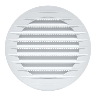 5 grille d'aération ronde encastrée, abs, avec moustiquaire ø90mm blanc