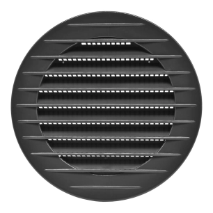 5 grille d'aération ronde encastrée avec moustiquaire ø90mm abs gris anthracite