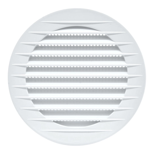 5 grille d'aération ronde encastrée avec moustiquaire ø100mm, abs, blanc