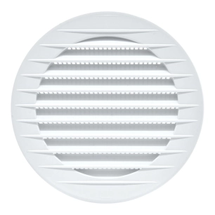 5 grille d'aération ronde encastrée avec moustiquaire ø100mm, abs, blanc