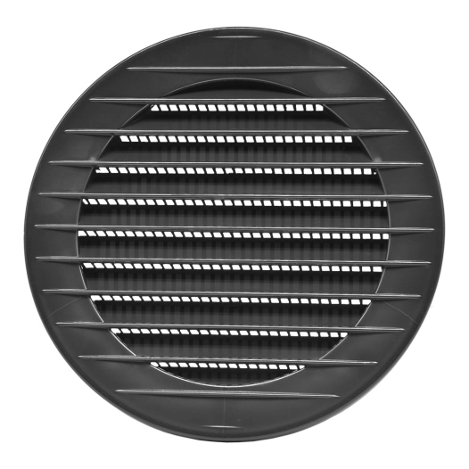 5 grille d'aération ronde encastrée, abs, avec moustiquaire ø120mm gris anthracite