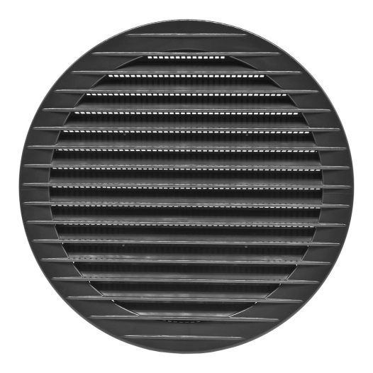 grille d'aération ronde encastrée avec moustiquaire ø150mm abs gris anthracite