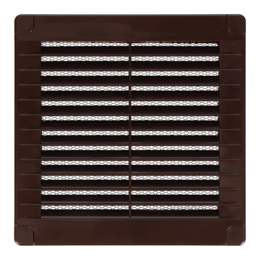 grille d'aération carrée avec bouchons 150x150x7mm abs marron