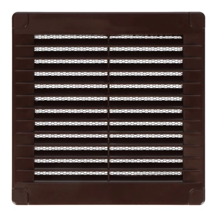 grille d'aération carrée avec bouchons 150x150x7mm abs marron