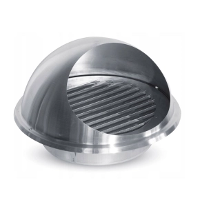grille d'aération inox coupe encastrée ø125 mm