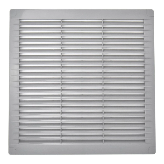 grille d'aération carrée avec prises et moustiquaire 300x300x7mm abs gris