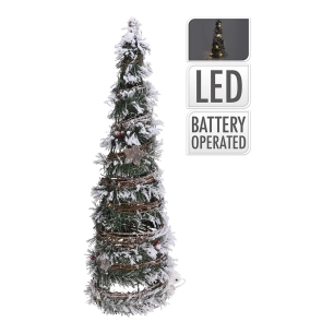 sapin de noel en rotin avec 20 leds 40cm