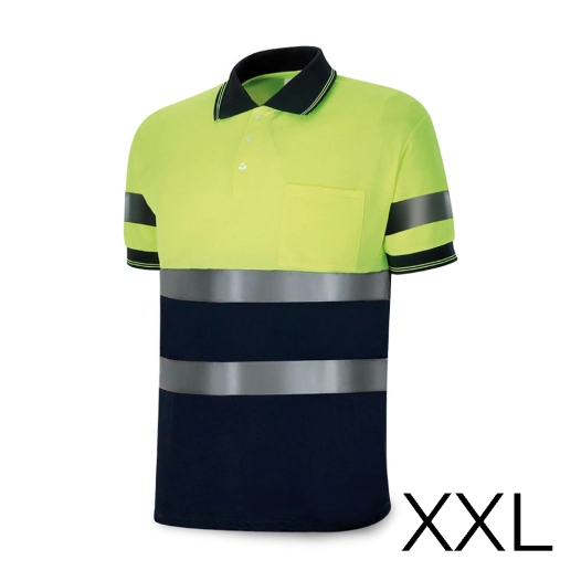 polo bicolore à manches courtes haute visibilité. tissu polyester 160g. respirant talla xxl 1288pavxmcyfa/xxl marca