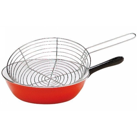 poêle à friture 26 cm rouge - baumalu