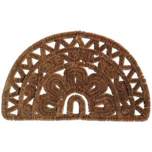 tapis en coco naturel et métal forme demi-lune 45 x 75 cm - idmat