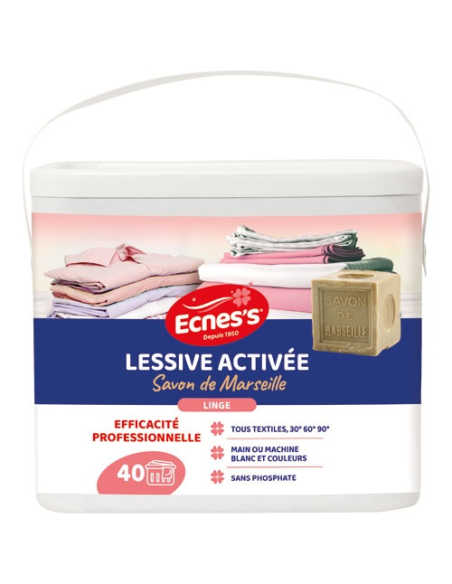lessive poudre ecness activée sans phosphate 2.7kg - ecness