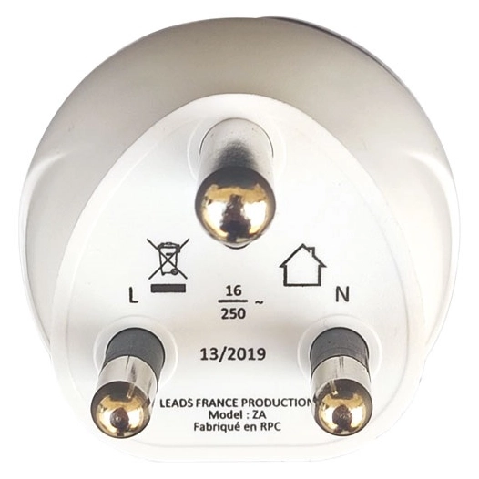 adaptateur 2p+t afrique du sud 230v 3680w - lte design