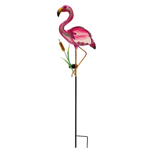 grande lampe déco 98cm solaire 8 leds blc neutr flamant ros - ezsolar