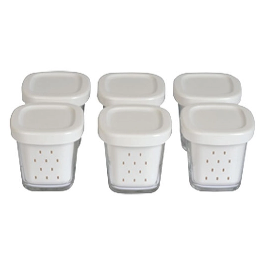 lot de 6 pots à yaourts couvercle blanc - moulinex