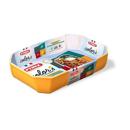 Plat à four rectangulaire 33x22cm Colors jaune - PYREX