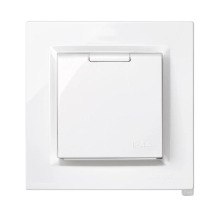 fiche 2p+t type f monobloc blanche