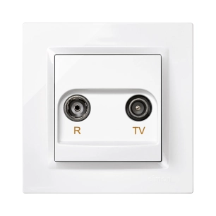 prise télévision intermédiaire blanche