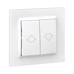 bouton stores blanc avec cadre