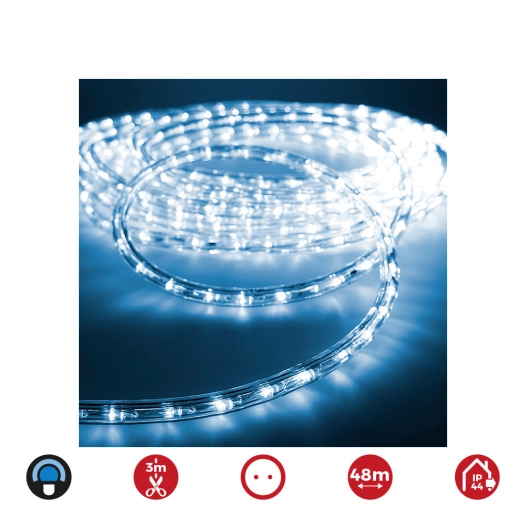 tube flexiled led 2 voies multifonction 48m. 36 leds/m bleue ip44 ( usage int. ext.) edm