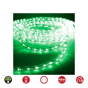 tube flexiled led 2 voies fixes 30 leds/m 48m vert