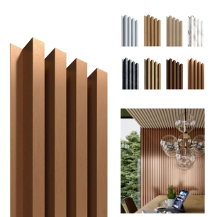 panneau mural deco cuivre-cuivre, 1250 x 159mm, 4 lamelles 20 x 30mm, hdf 3.2mm (4pcs)