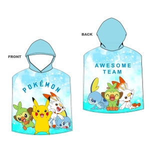 poncho de plage micro enfant pokemon 55 x 110cm