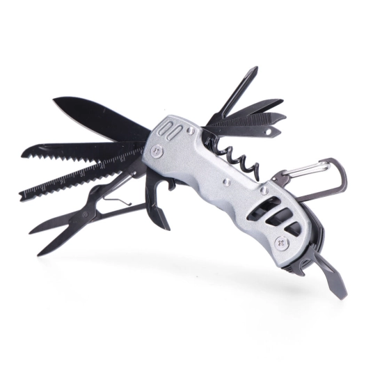 5 couteau multifonction avec mousqueton modèle argent, serie k2. edm