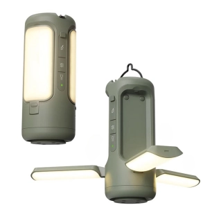 lampe de camping pliante rechargeable avec haut-parleur bluetooth (banque d'alimentation usb incluse)