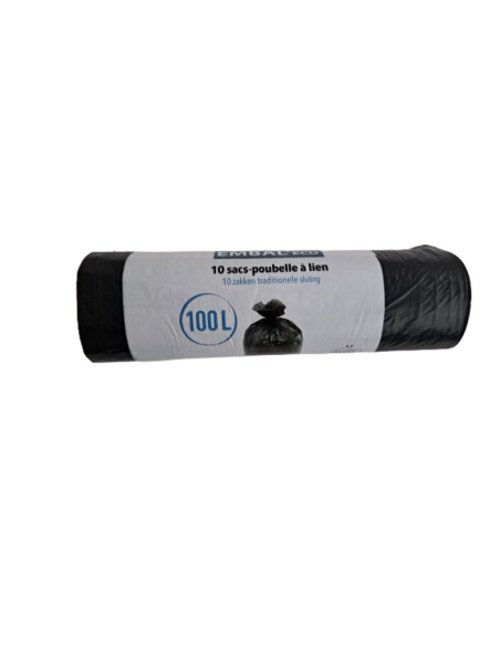sac noir 100l x 10s 20 microns