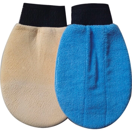 gant microfibre/chamoisé 2en1