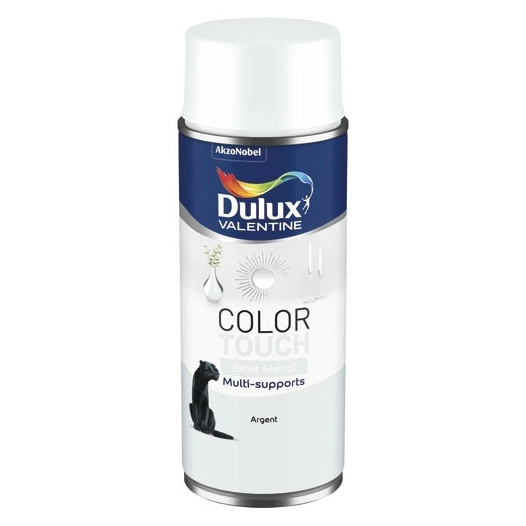 aérosol color touch effet métal argent 400ml - dulux valentine