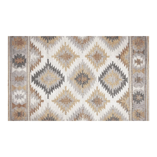tapis vinyle imprimé kilim gris 45 x 75 cm