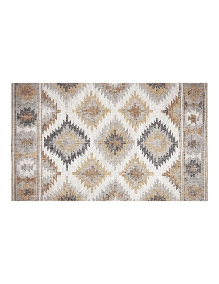 Tapis Vinyle Kilim Gris Design Kilim, Facile d'entretien - CROMA COLLECTION