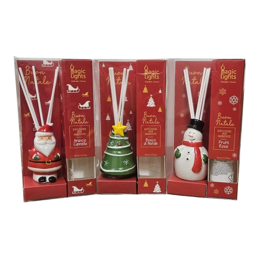 2 diffuseur d'arôme de noël mikado 50ml designs assortis