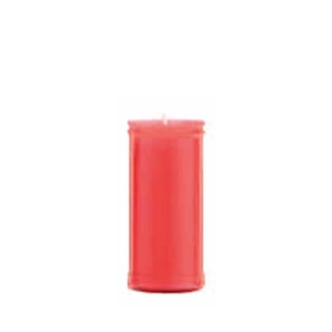 6 bougie plastifiée rouge pour décédé ø55x130mm