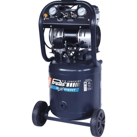 compresseur silencieux 66db40 l vertical 2hp 230v 8 bar